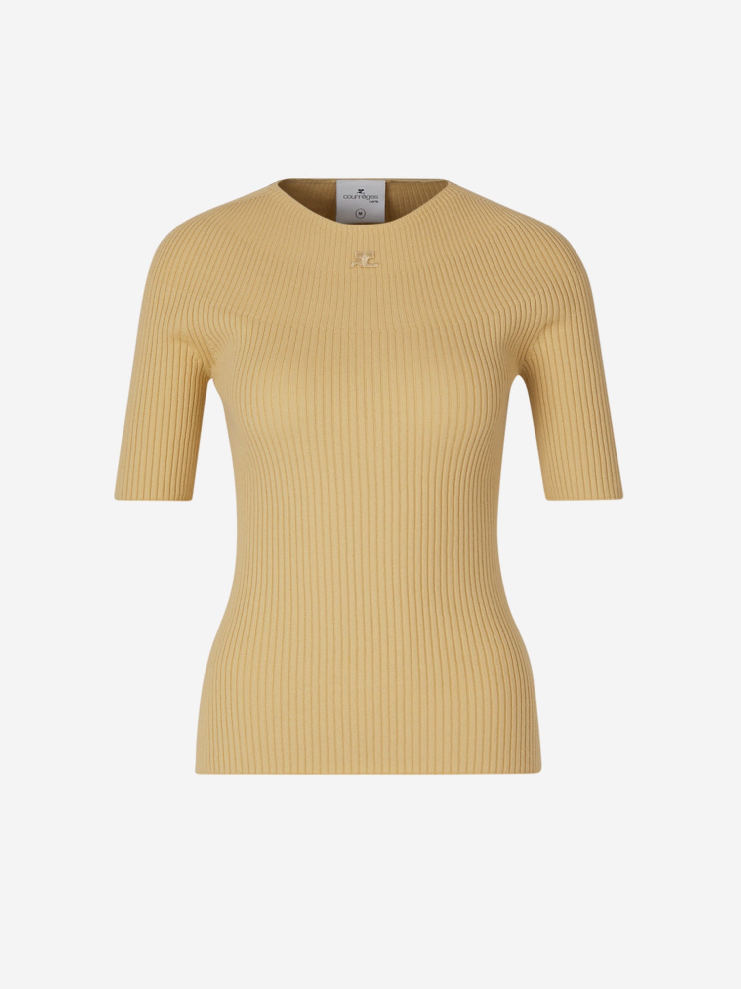 Courrèges Mujer Barcelona Jersey Canalé Logo color Mostaza sku 711-003246 02 - Foto 1