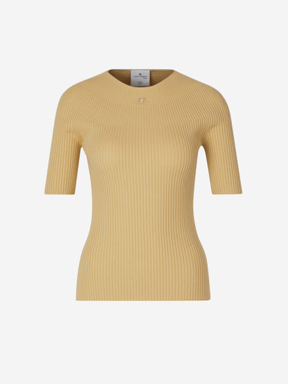 Courrèges Mujer Barcelona Jersey Canalé Logo color Mostaza sku 711-003246 02 - Foto 1