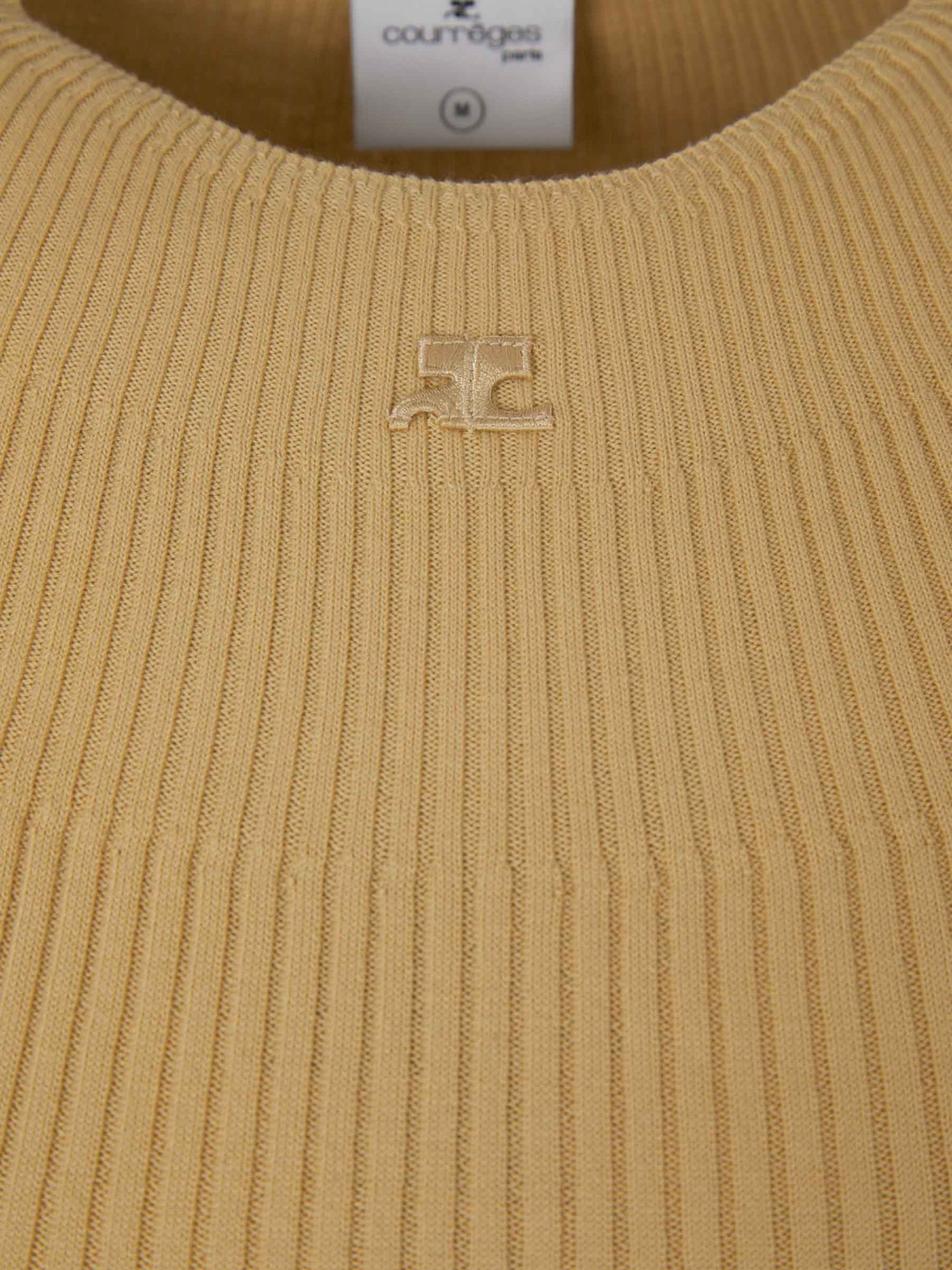 Courrèges Mujer Barcelona Jersey Canalé Logo color Mostaza sku 711-003246 02 - Foto 3