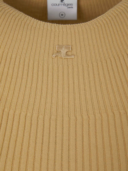 Courrèges Mujer Barcelona Jersey Canalé Logo color Mostaza sku 711-003246 02 - Foto 3