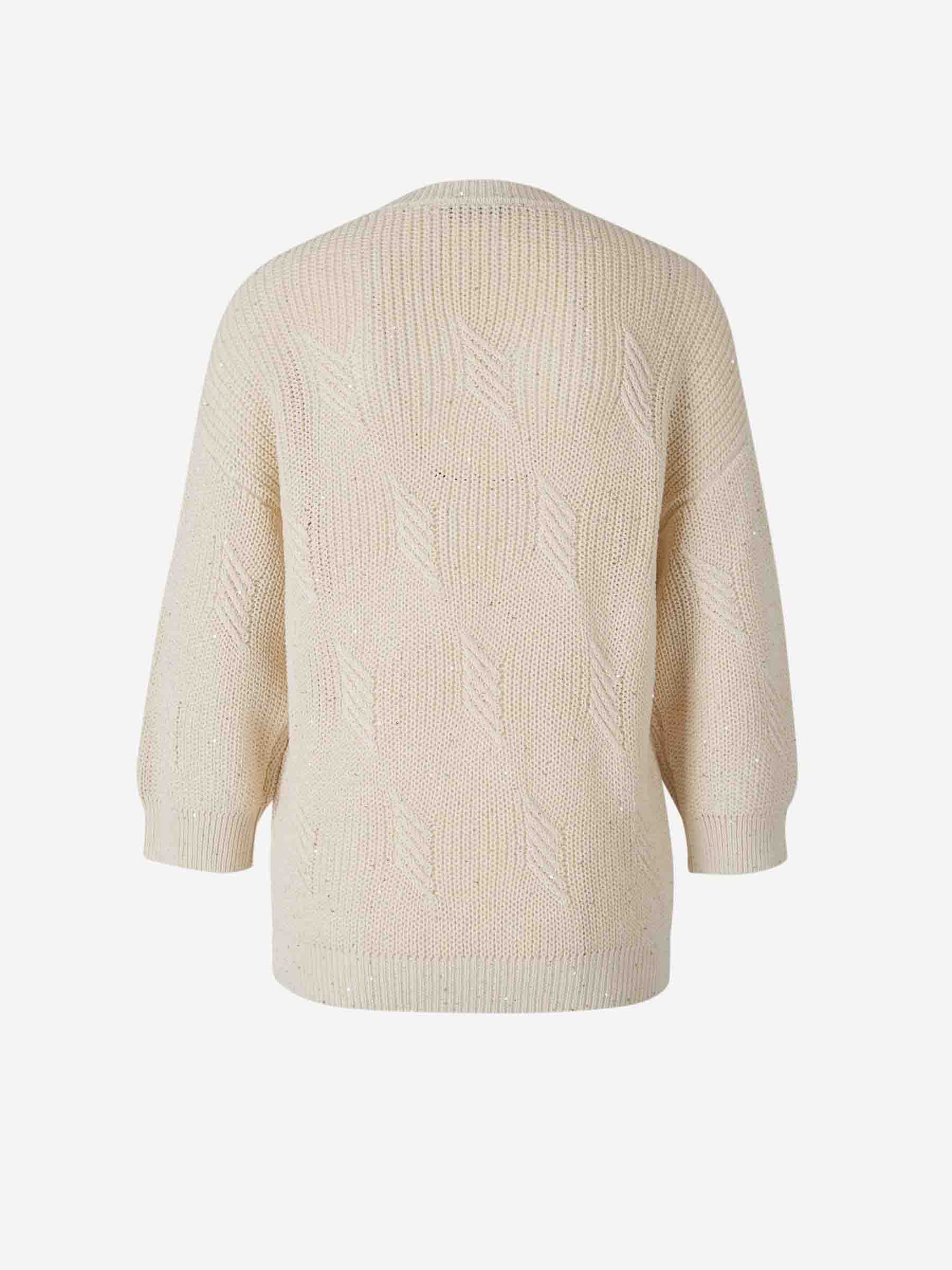 Outlet online Peserico Mujer Jersey Lentejuelas Algodón color Beige sku 711-003266 01 - Foto 4