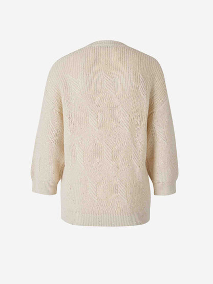 Outlet online Peserico Mujer Jersey Lentejuelas Algodón color Beige sku 711-003266 01 - Foto 4