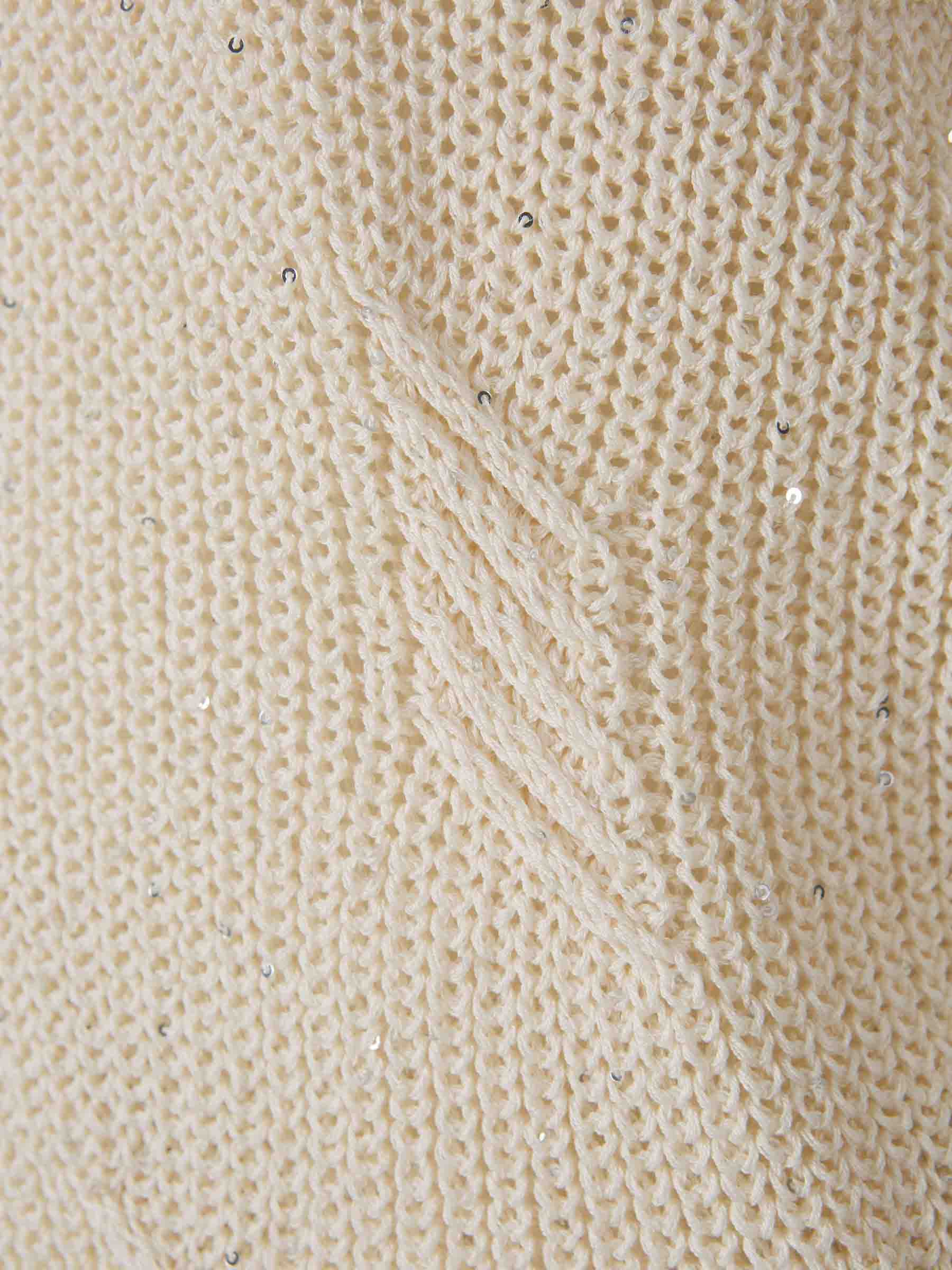 Peserico Mujer Barcelona Jersey Lentejuelas Algodón color Beige sku 711-003266 01 - Foto 3