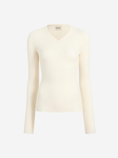 Khaite Mujer Barcelona Jersey Acanalado Lana color Crema sku 711-003272 01 - Foto 1