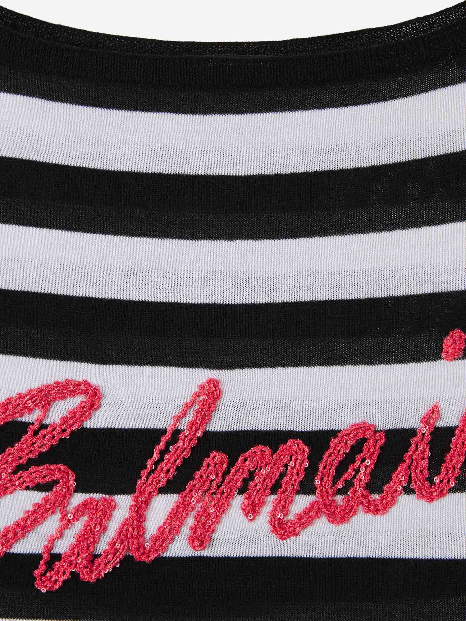 Balmain Mujer Barcelona Jersey Listado Lana color Blanco y Negro sku 711-003298 01 - Foto 3