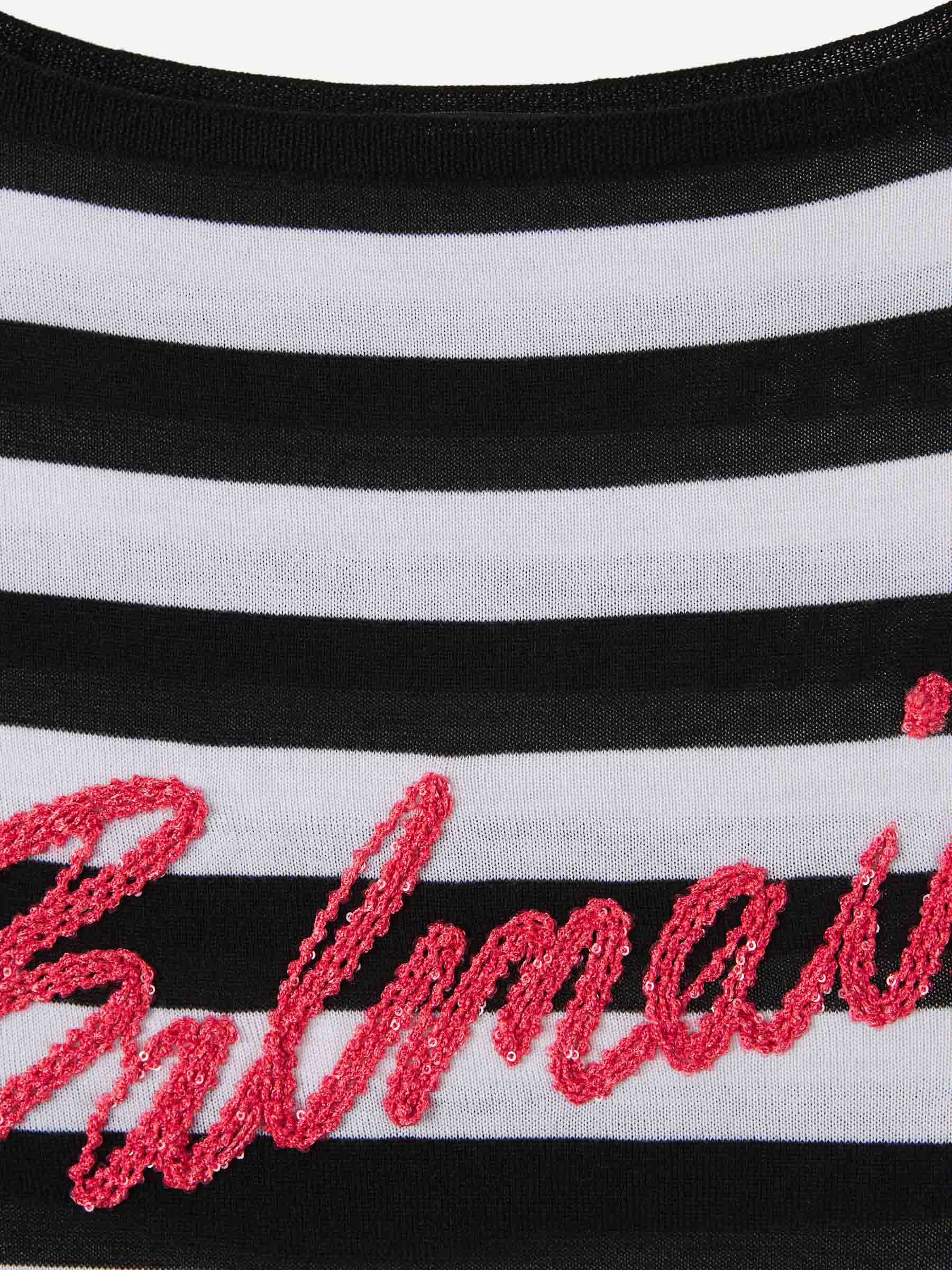 Balmain Mujer Barcelona Jersey Listado Lana color Blanco y Negro sku 711-003298 01 - Foto 3