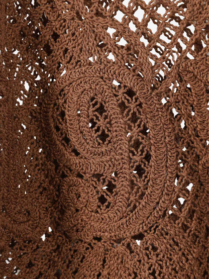 Outlet online Max Mara Mujer Jersey Punto Calados color Marrón sku 711-003304 01 - Foto 3