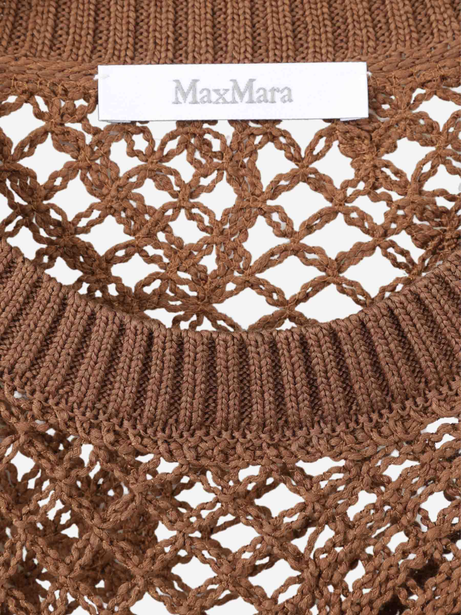 Outlet online Max Mara Mujer Jersey Punto Calados color Marrón sku 711-003304 01 - Foto 4