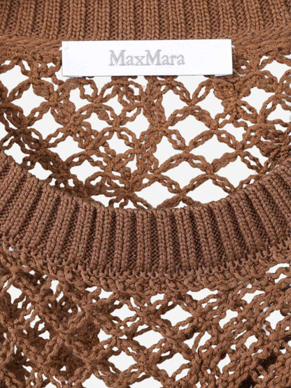 Outlet online Max Mara Mujer Jersey Punto Calados color Marrón sku 711-003304 01 - Foto 4