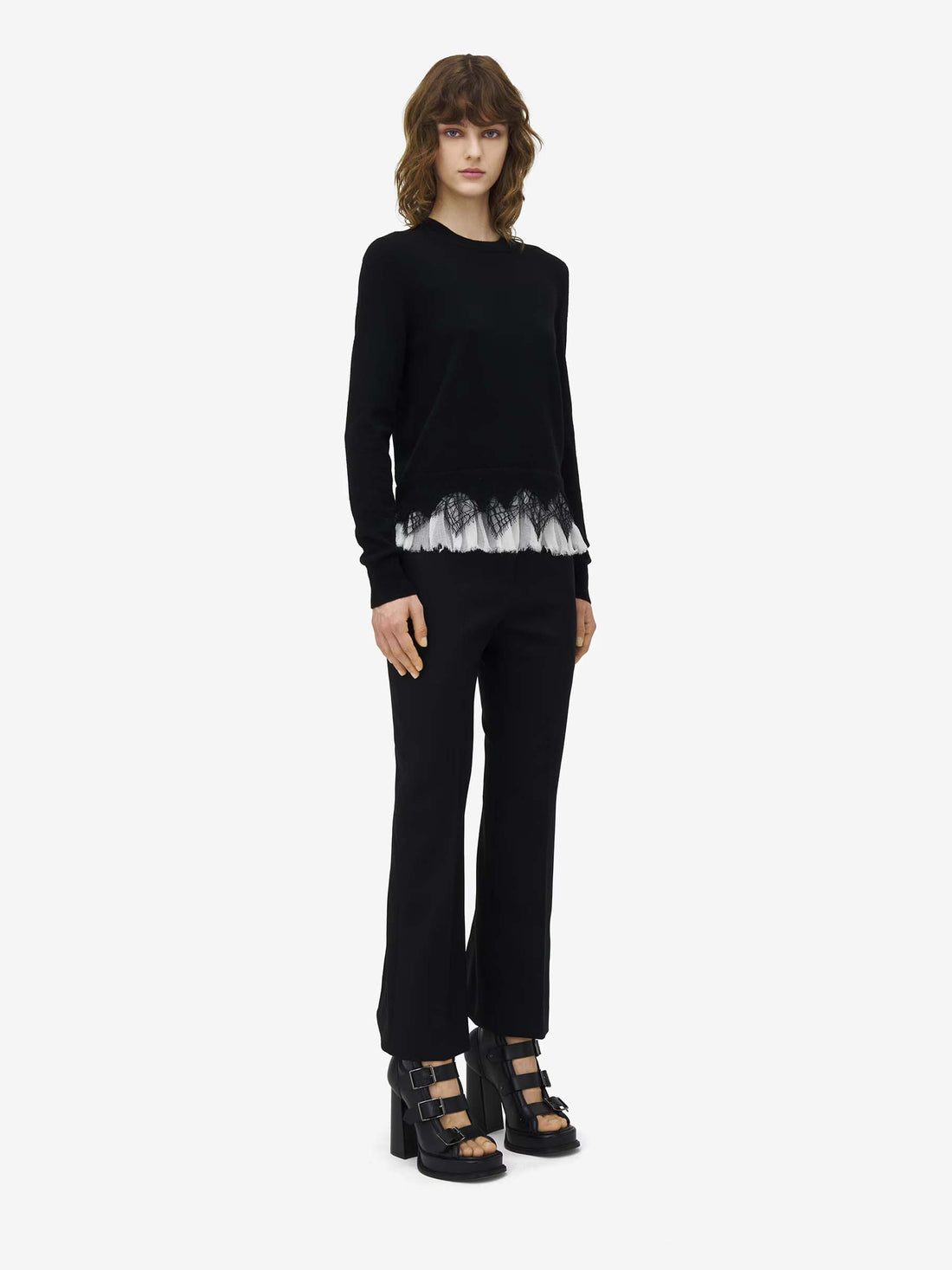 Alexander McQueen Mujer Barcelona Jersey Encaje Cachemira color Negro sku 711-003306 01 - Foto 2