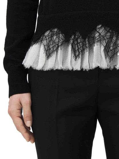 Alexander McQueen Mujer Barcelona Jersey Encaje Cachemira color Negro sku 711-003306 01 - Foto 4