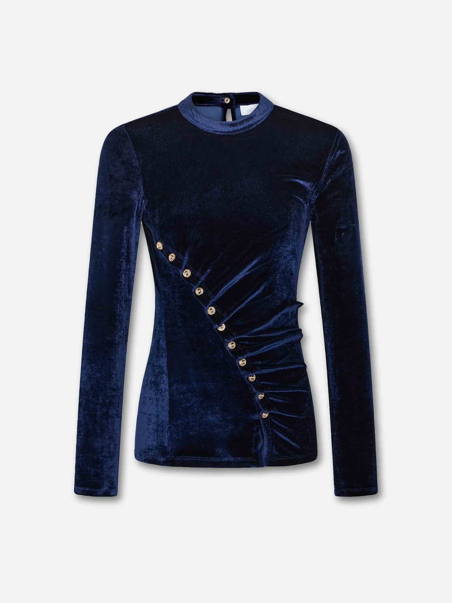 Outlet online Rabanne Mujer Top Drapeado Terciopelo color Azul Cobalto sku 711-003312 01 - Foto 1