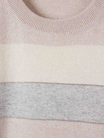 Outlet online Peserico Mujer Jersey Punto Listado color Beige sku 711-003313 01 - Foto 3