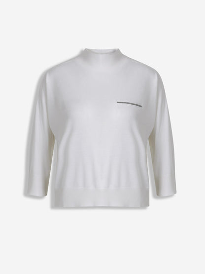 Outlet online Peserico Mujer Jersey Punto Cachemira color Blanco sku 711-003314 01 - Foto 1