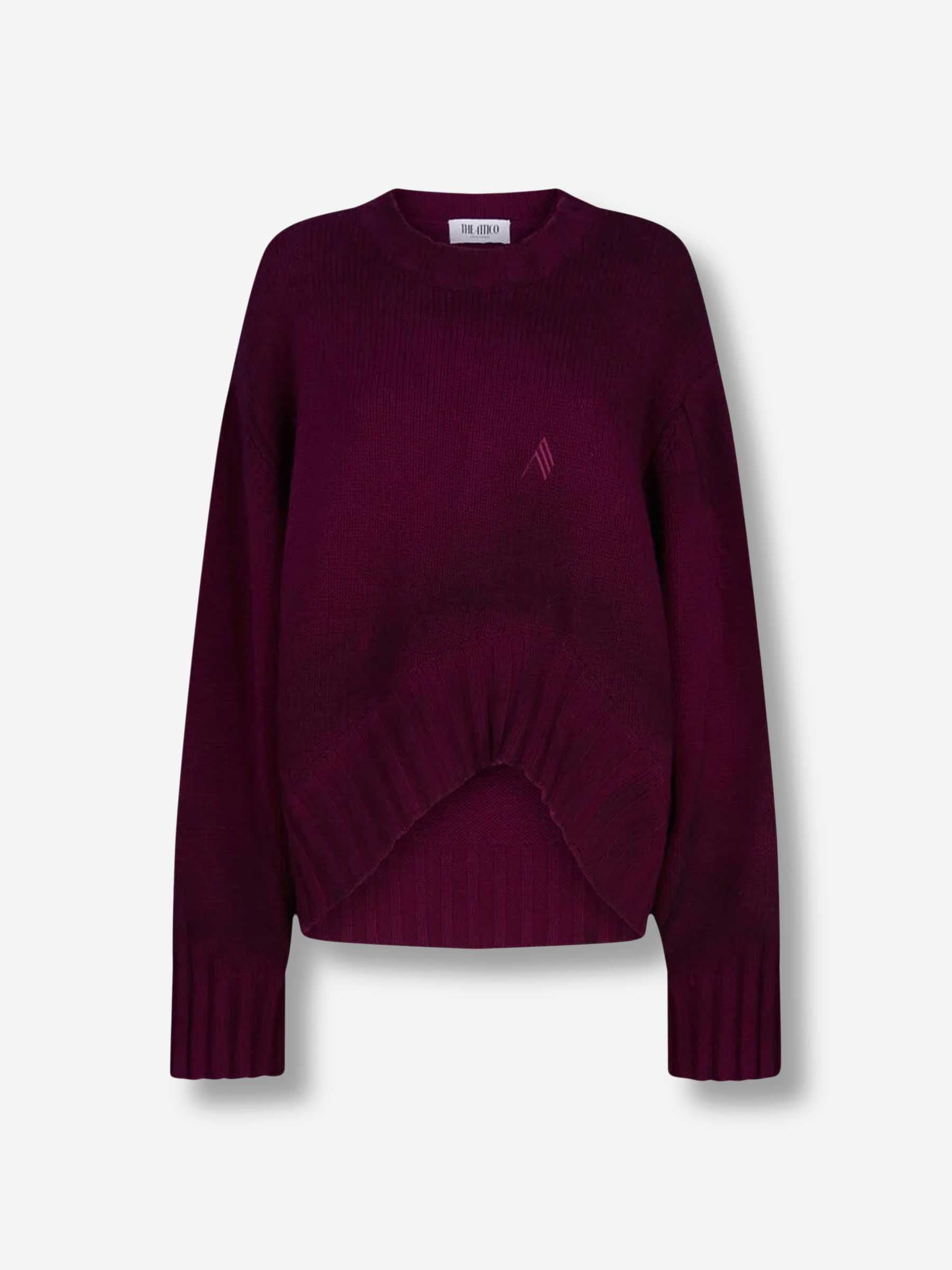 Outlet online The Attico Mujer Jersey Asimétrico Lana color Burdeos sku 711-003359 01 - Foto 1
