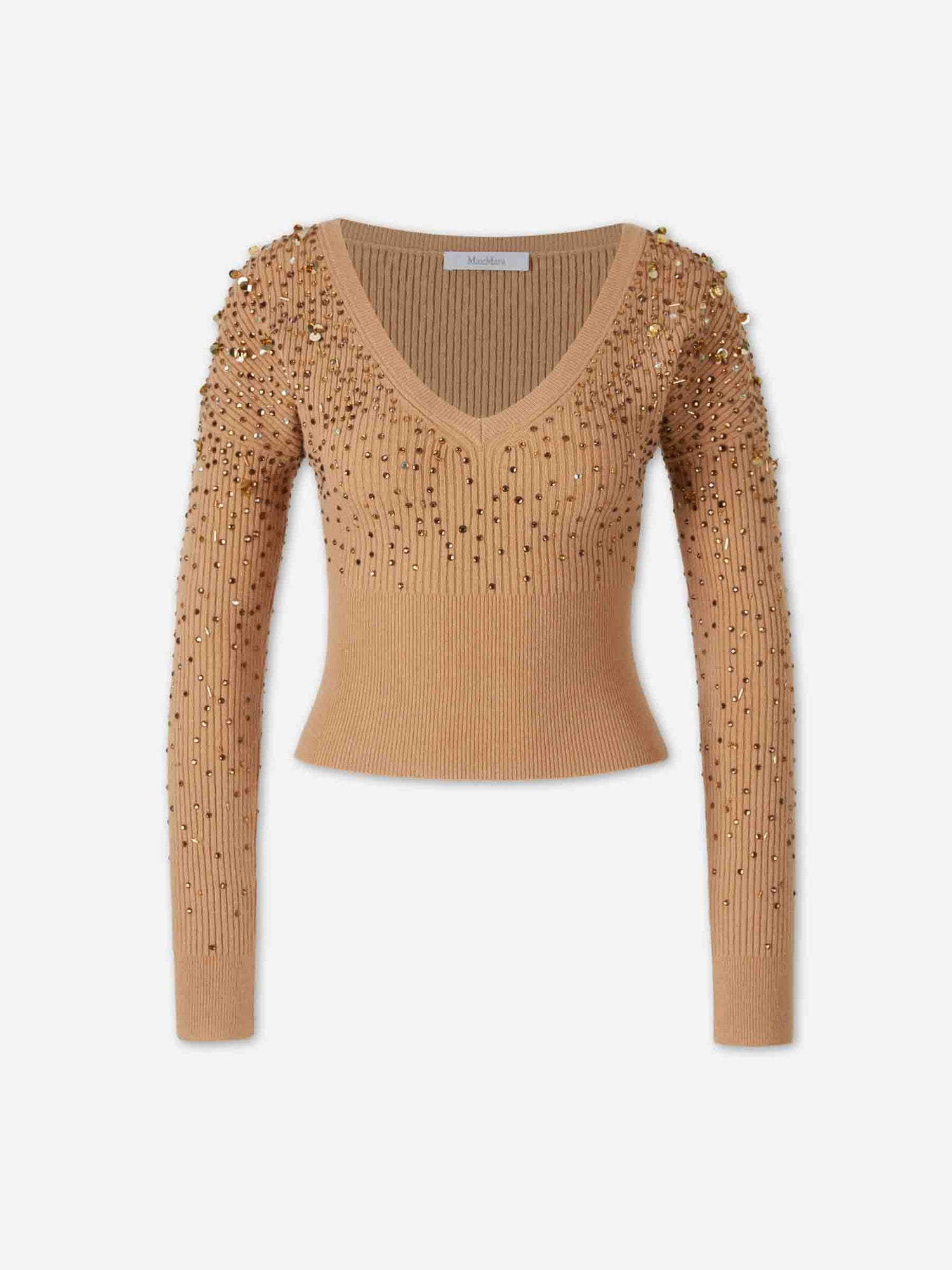 Outlet online Max Mara Mujer Jersey Cuello Pico color Camel sku 711-003441 01 - Foto 1