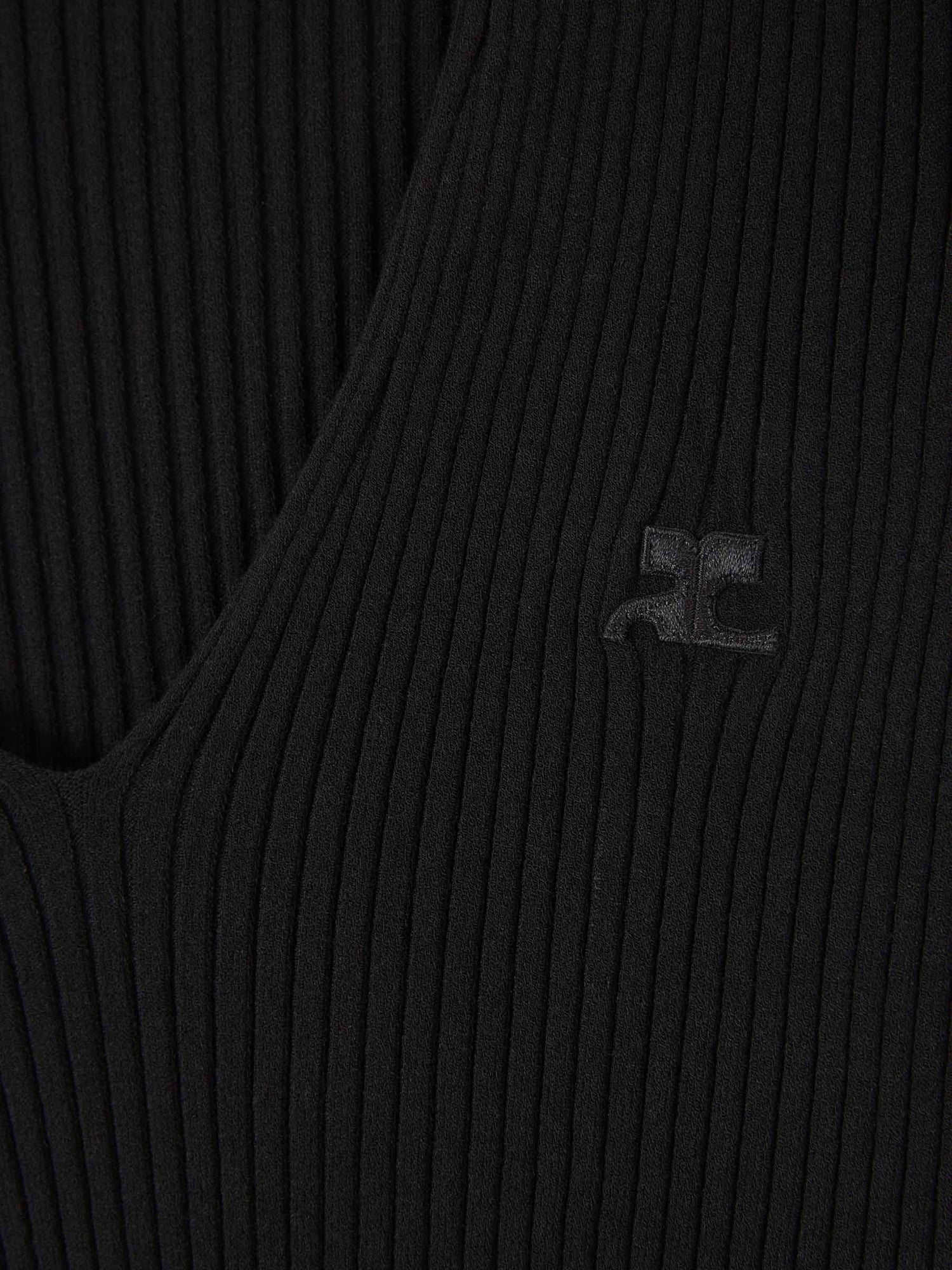 Outlet online Courrèges Mujer Top Acanalado Logo color Negro sku 711-003223 01 - Foto 5