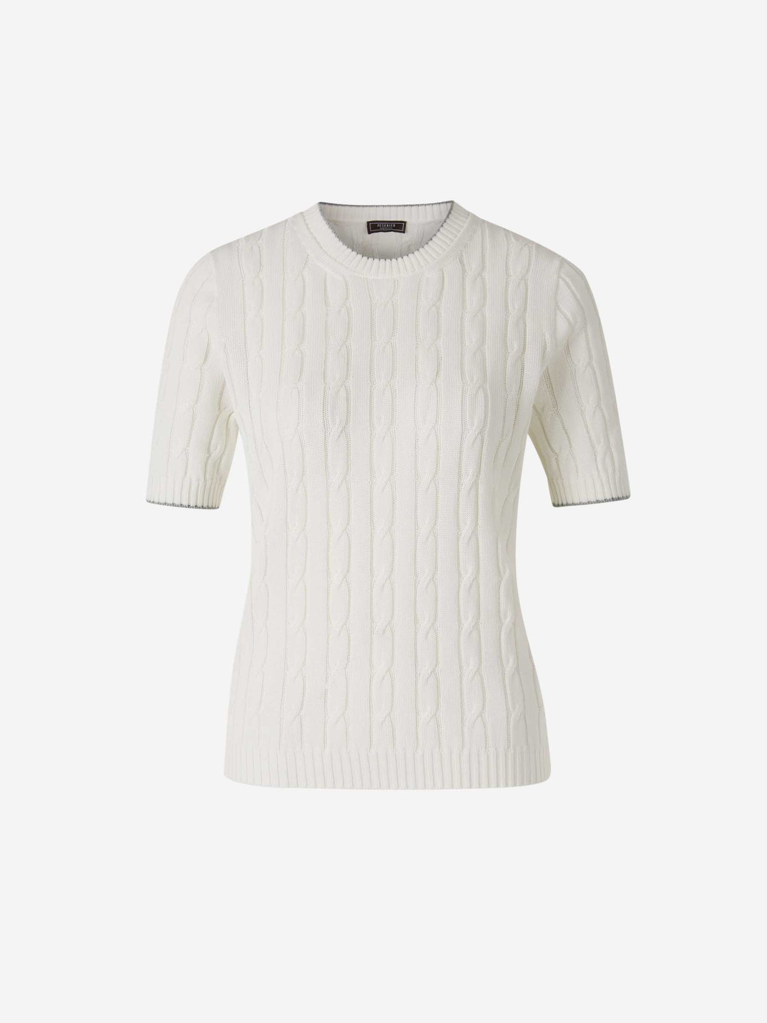 Peserico Mujer Barcelona Jersey Contraste Algodón color Blanco sku 712-000541 01 - Foto 1