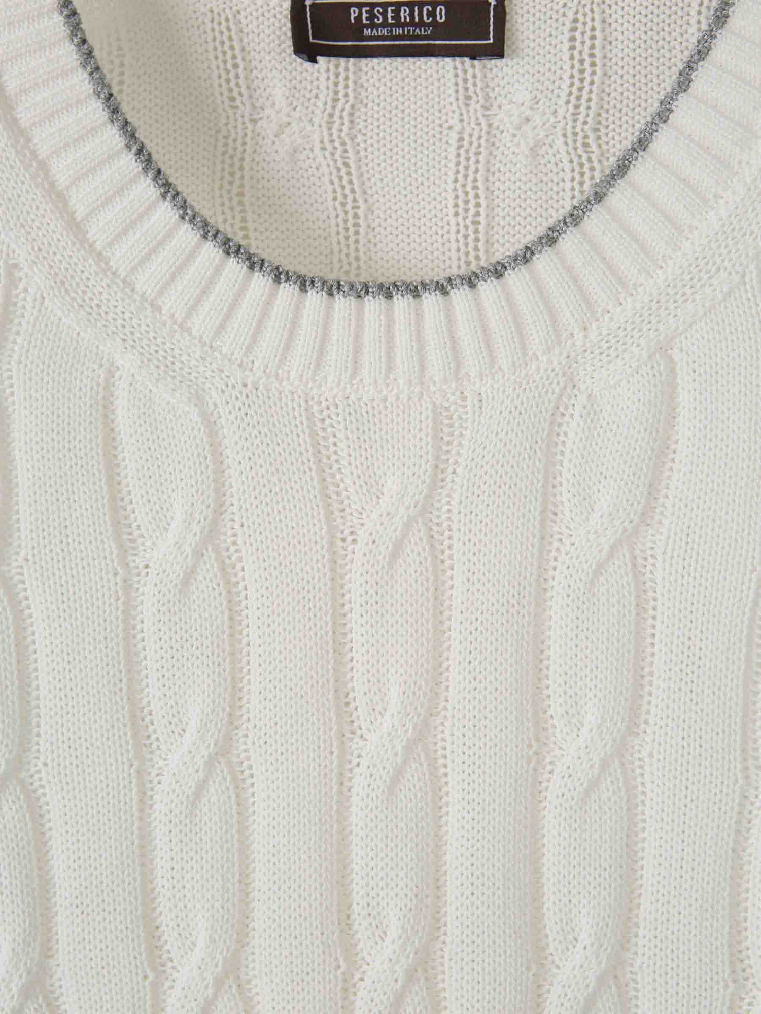 Peserico Mujer Barcelona Jersey Contraste Algodón color Blanco sku 712-000541 01 - Foto 3