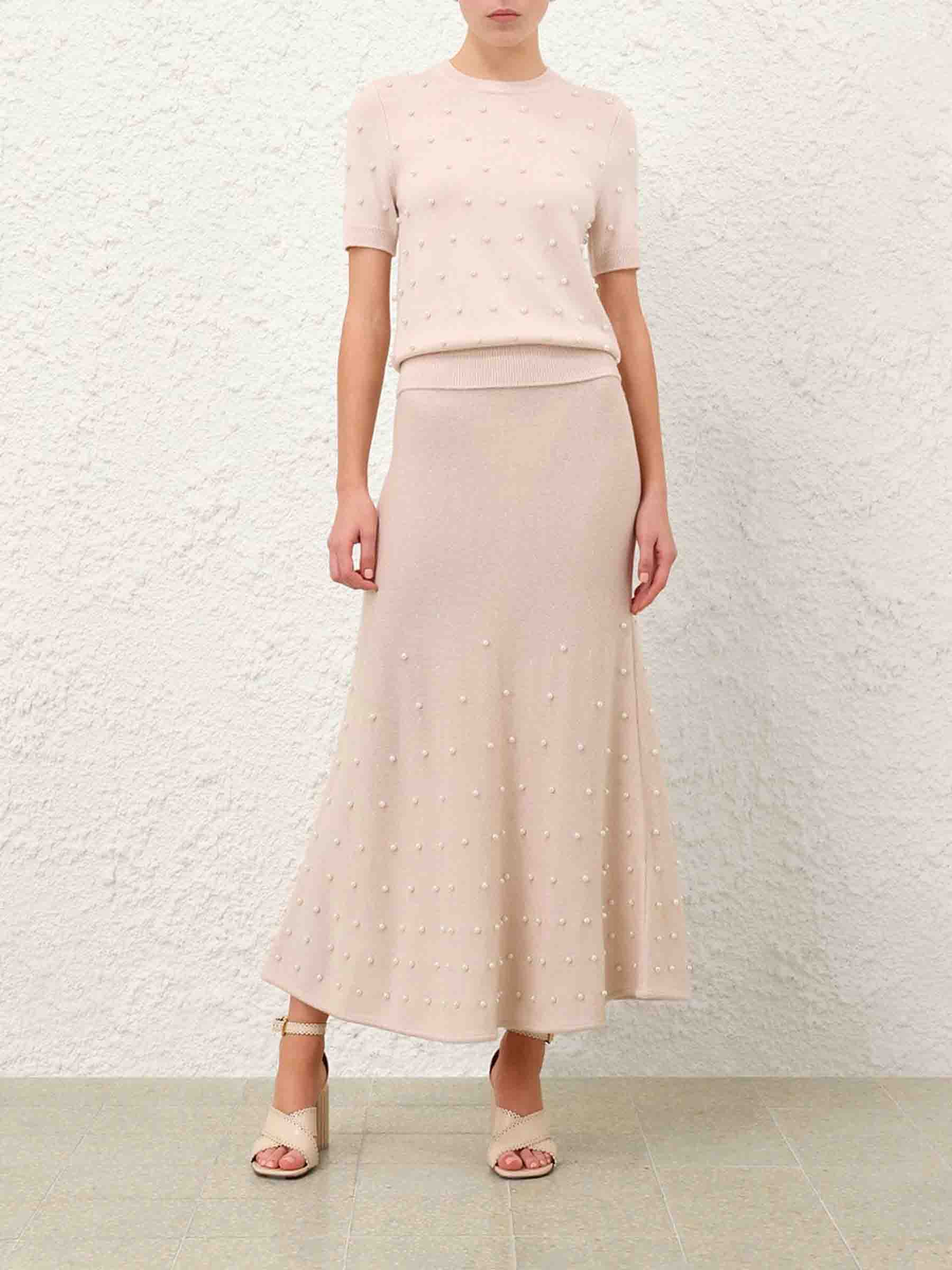 Outlet online Zimmermann Mujer Jersey Punto Perlas color Beige sku 712-000574 01 - Foto 2