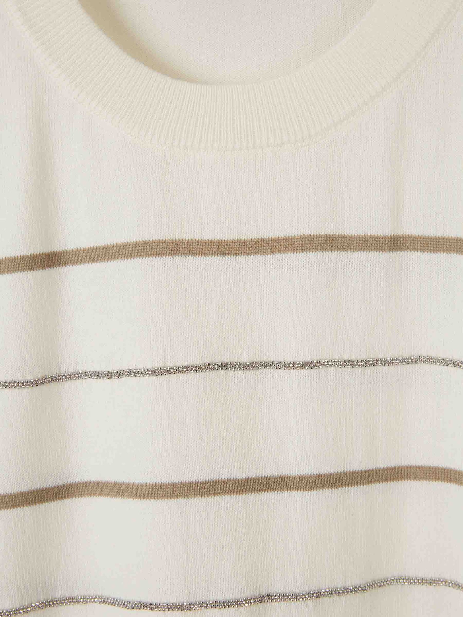 Outlet online Peserico Mujer Camiseta Punto Listado color Blanco sku 712-000582 01 - Foto 3