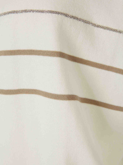 Outlet online Peserico Mujer Camiseta Punto Listado color Blanco sku 712-000582 01 - Foto 4