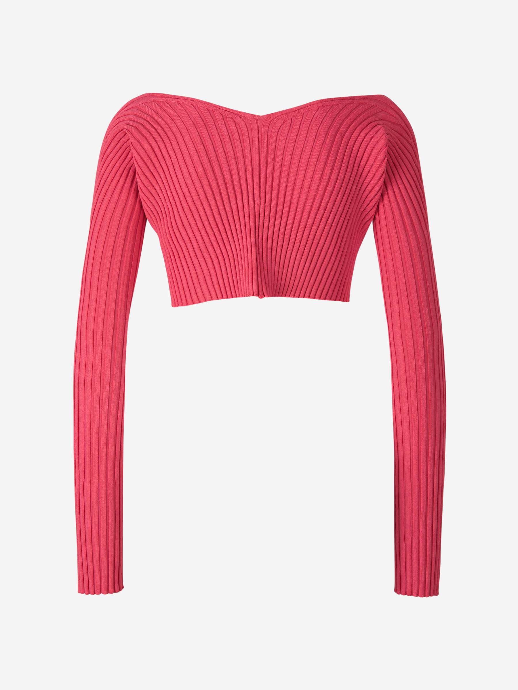 Outlet online Jacquemus Mujer Cárdigan La Maille Pralu color Fucsia sku 713-000210 02 - Foto 6