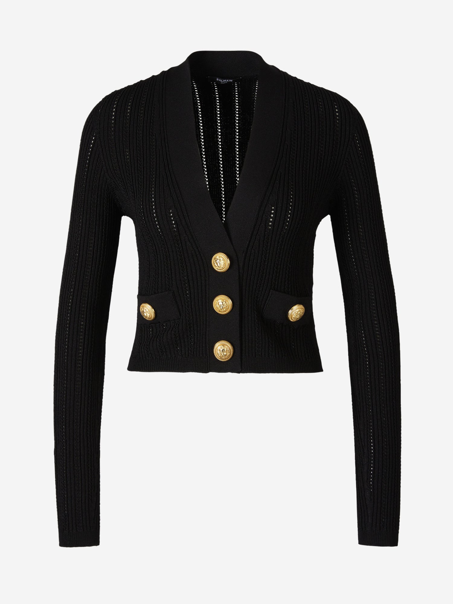 Outlet online Balmain Mujer Cárdigan Punto Cropped color Negro sku 713-000241 01 - Foto 1