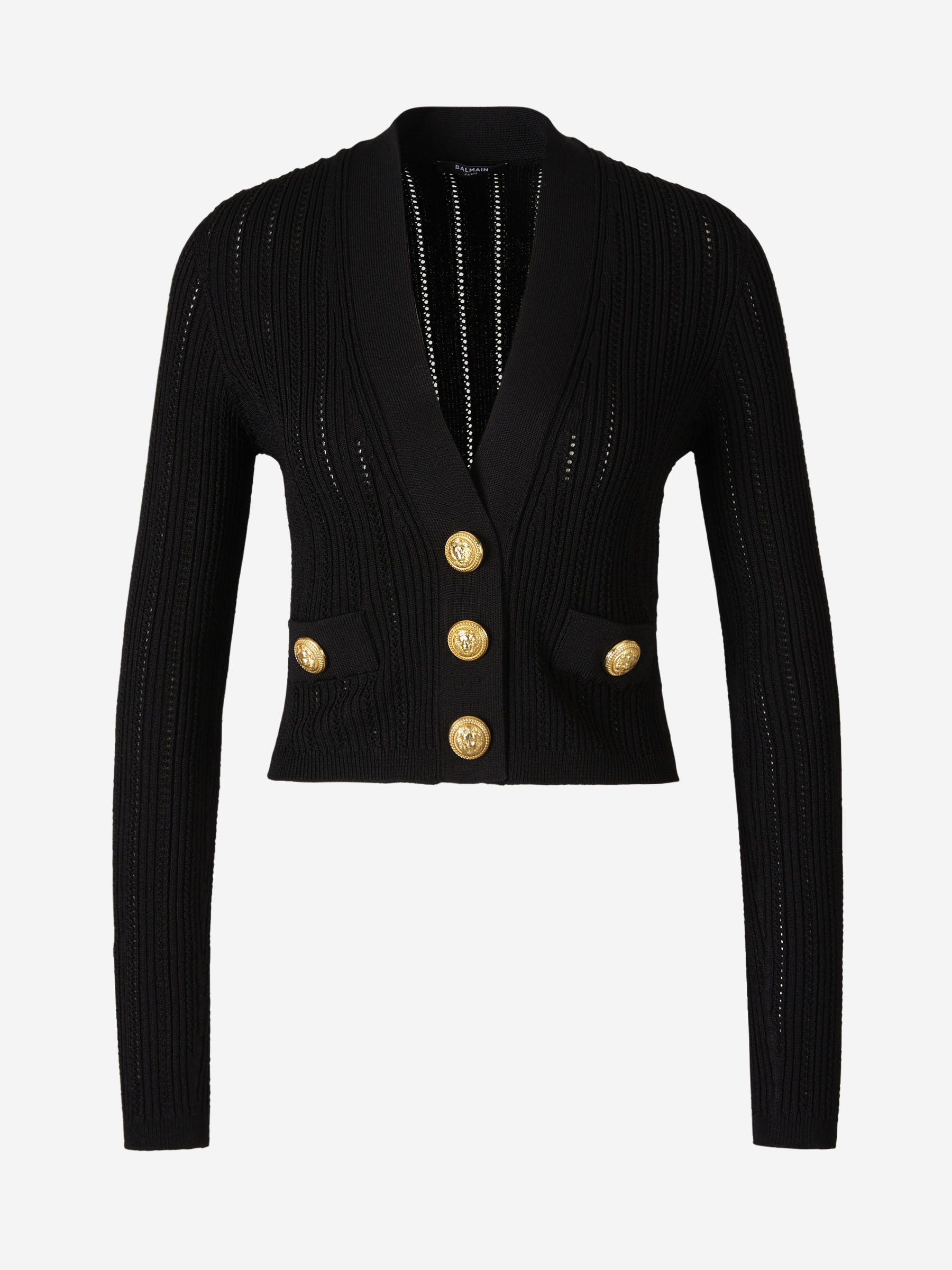 Outlet online Balmain Mujer Cárdigan Punto Cropped color Negro sku 713-000241 01 - Foto 1