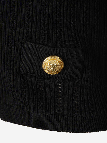 Outlet online Balmain Mujer Cárdigan Punto Cropped color Negro sku 713-000241 01 - Foto 6