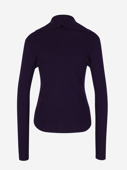 Outlet online Dries Van Noten Mujer Cárdigan Cuello Extragrande color Purpura Oscuro sku 713-000260 01 - Foto 2