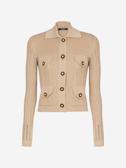 Balmain Mujer Barcelona Cárdigan Punto Calado color Beige sku 713-000325 01 - Foto 1