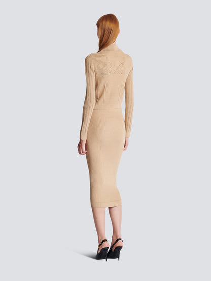 Balmain Mujer Barcelona Cárdigan Punto Calado color Beige sku 713-000325 01 - Foto 3