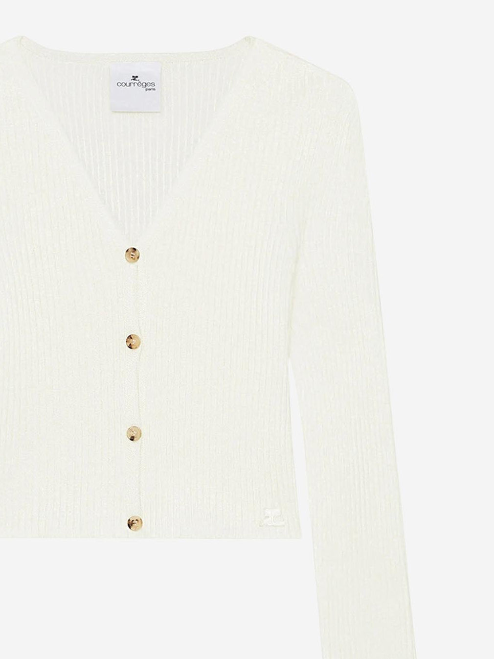 Outlet online Courrèges Mujer Cárdigan Canalé Solar color Blanco sku 713-000326 01 - Foto 2