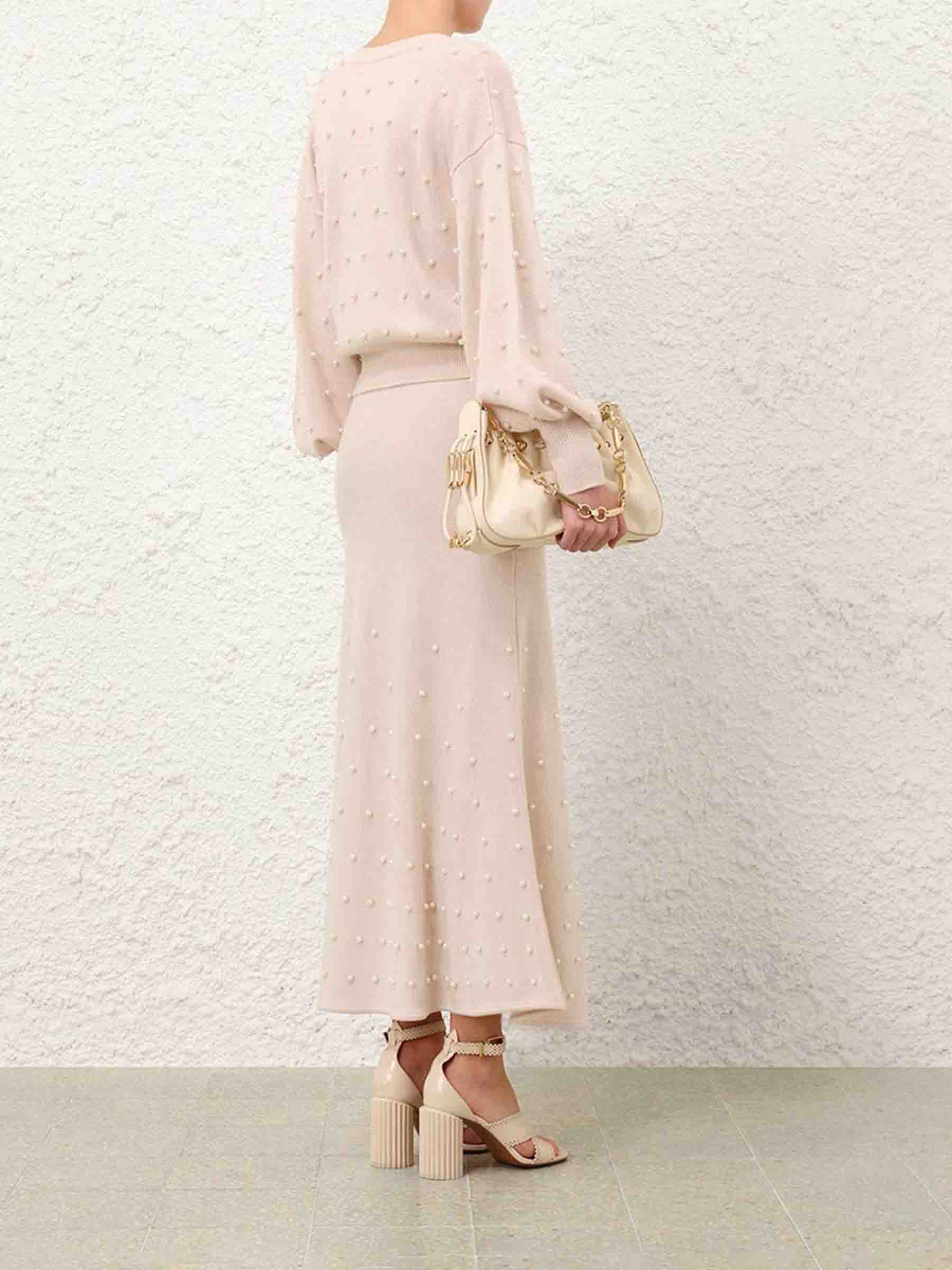 Zimmermann Mujer Barcelona Cárdigan Punto Perlas color Rosa Palo sku 713-000396 01 - Foto 3