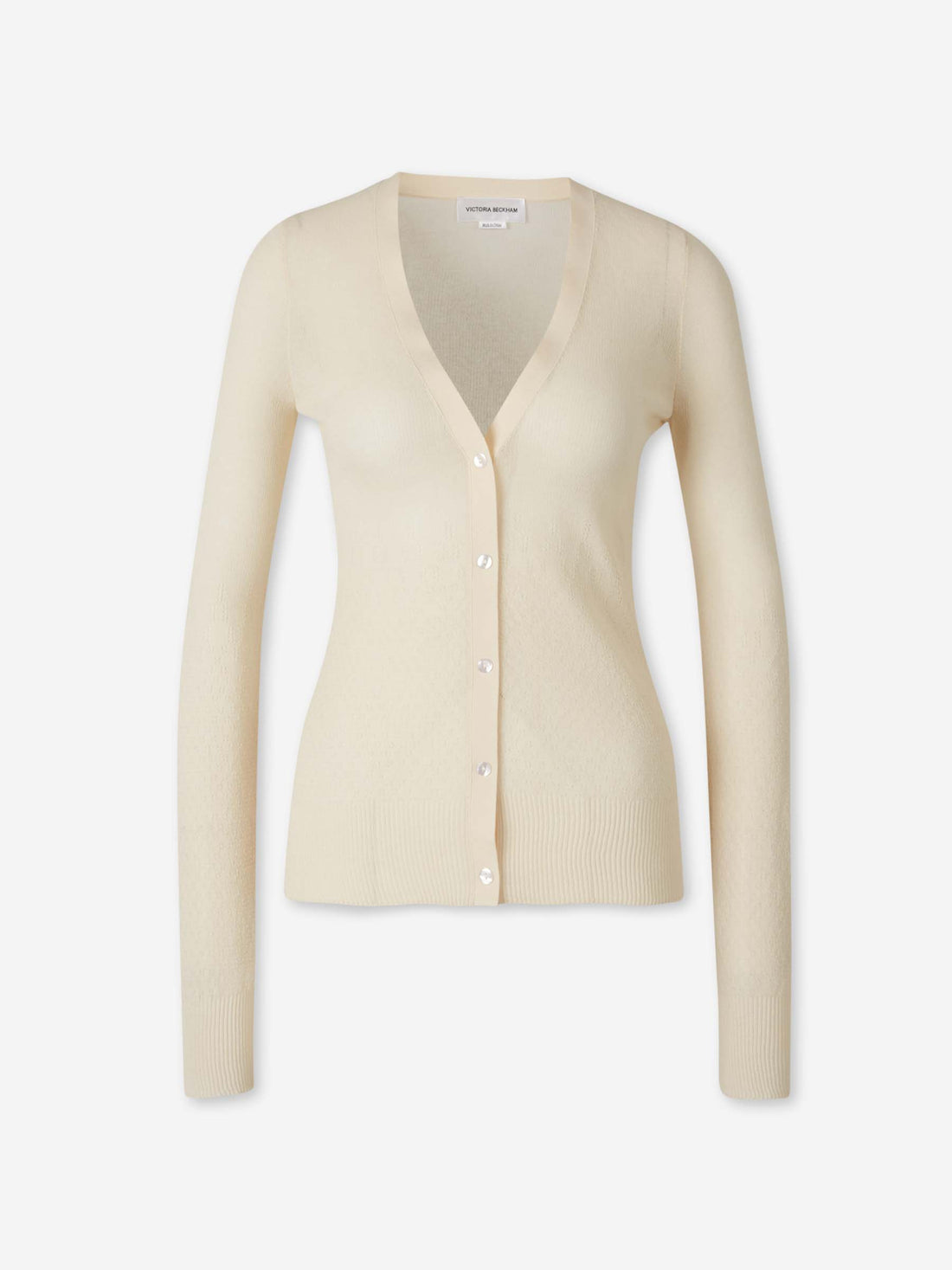 Outlet online Victoria Beckham Mujer Cárdigan Punto Algodón color Crema sku 713-000424 01 - Foto 1