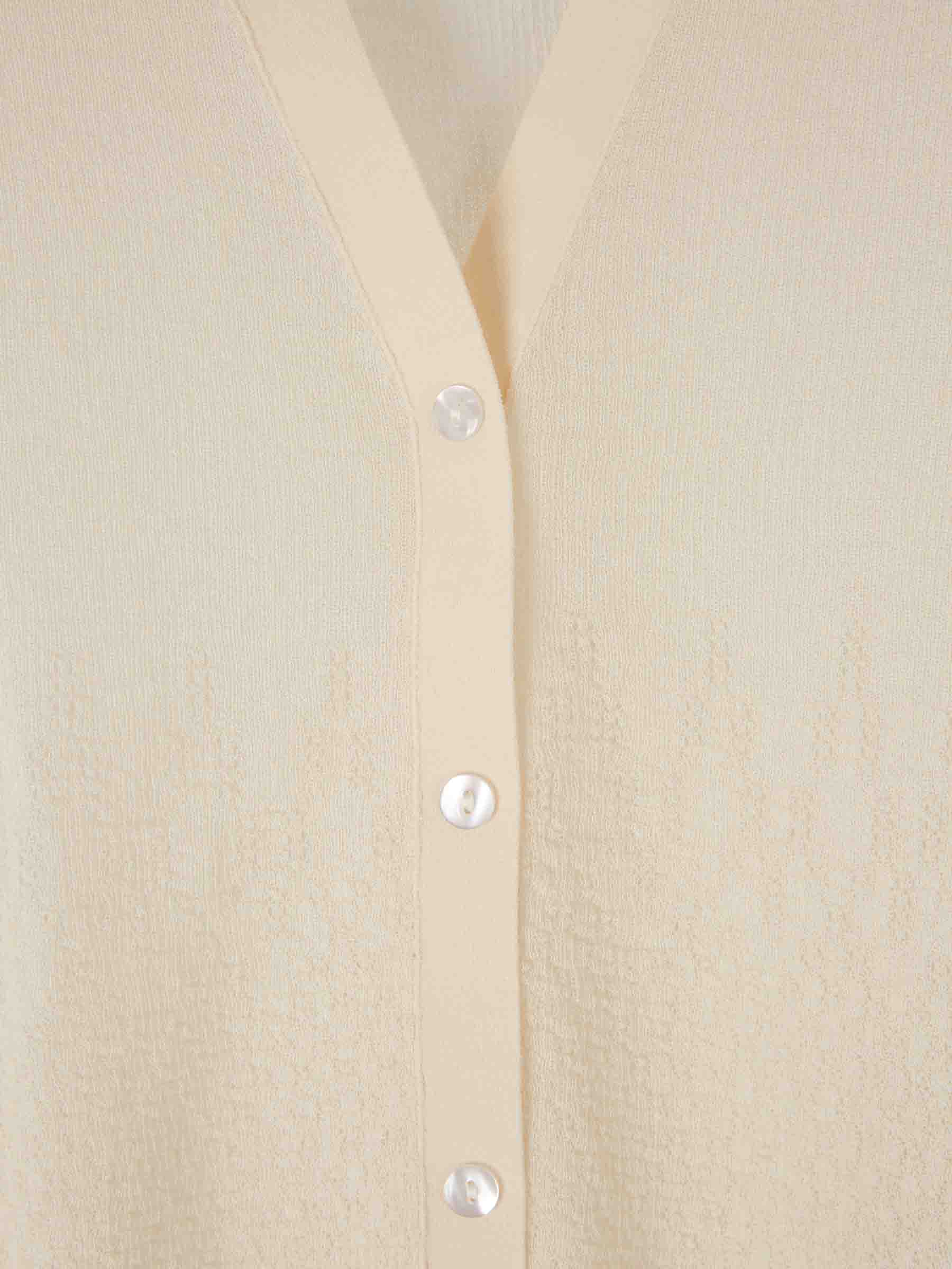 Outlet online Victoria Beckham Mujer Cárdigan Punto Algodón color Crema sku 713-000424 01 - Foto 3