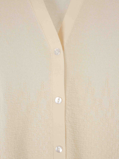 Outlet online Victoria Beckham Mujer Cárdigan Punto Algodón color Crema sku 713-000424 01 - Foto 3