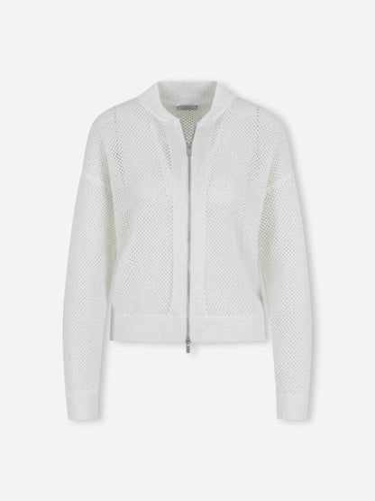 Peserico Mujer Barcelona Cárdigan Con Calados y Cremallera color Blanco sku 713-000429 01 - Foto 1
