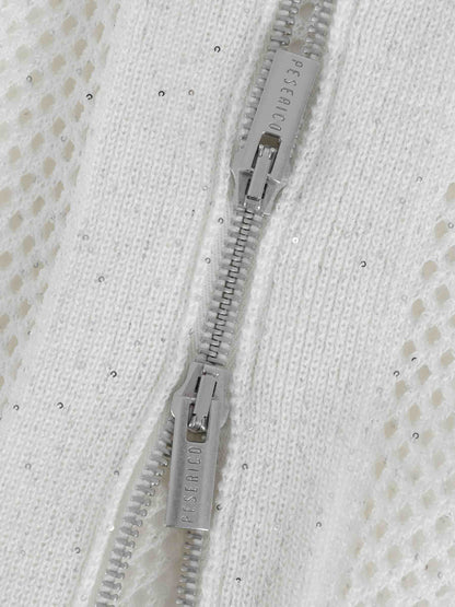 Peserico Mujer Barcelona Cárdigan Con Calados y Cremallera color Blanco sku 713-000429 01 - Foto 4
