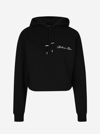 Outlet online Balmain Mujer Sudadera Cropped Logo color Negro sku 715-000152 01 - Foto 1
