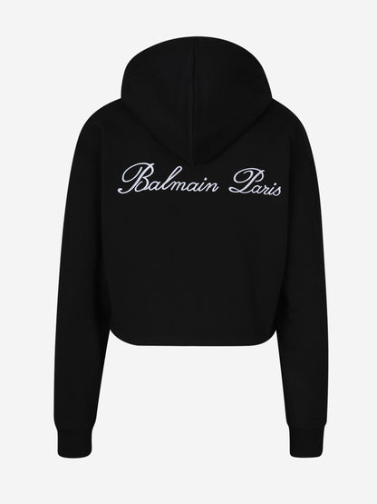 Outlet online Balmain Mujer Sudadera Cropped Logo color Negro sku 715-000152 01 - Foto 2
