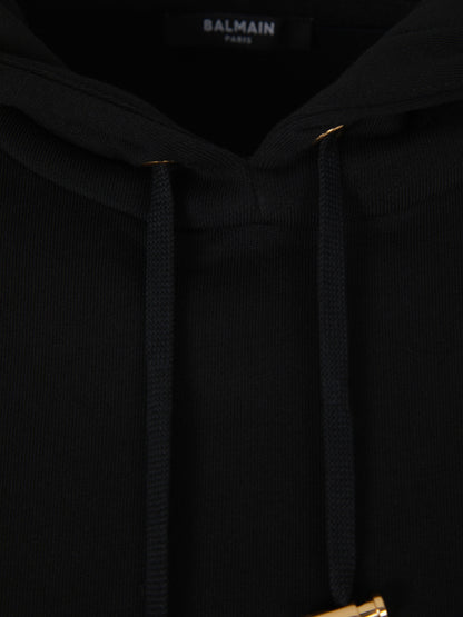 Outlet online Balmain Mujer Sudadera Cropped Logo color Negro sku 715-000152 01 - Foto 3