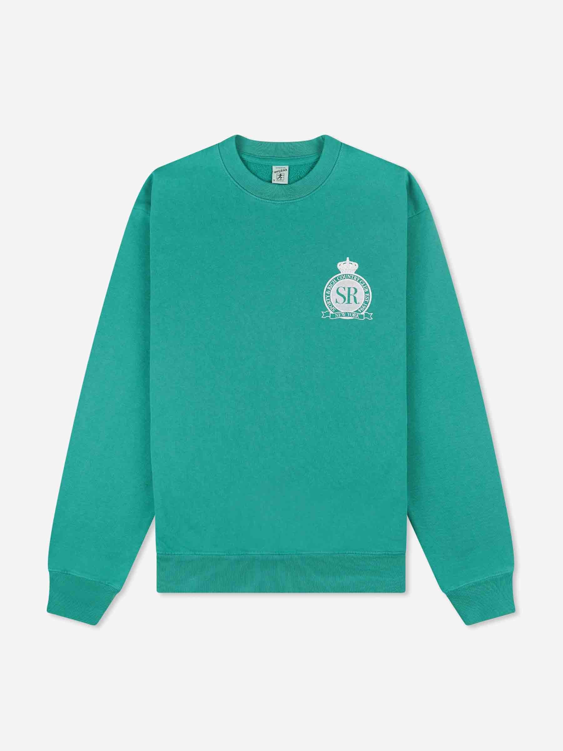 Outlet online Sporty&amp;Rich Mujer Sudadera Cuello Redondo color Verde Turquesa sku 715-000180 01 - Foto 1