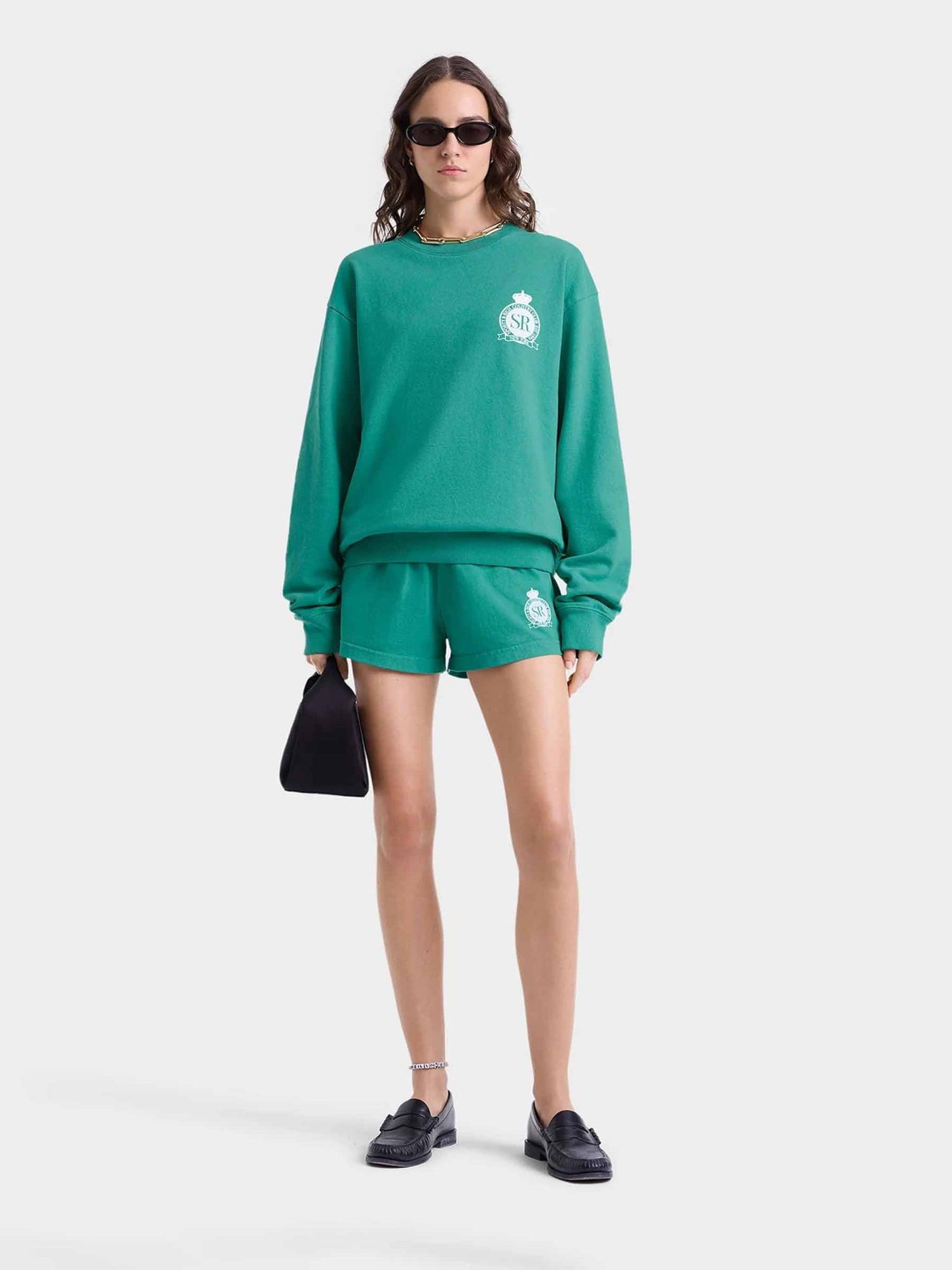Outlet online Sporty&amp;Rich Mujer Sudadera Cuello Redondo color Verde Turquesa sku 715-000180 01 - Foto 2
