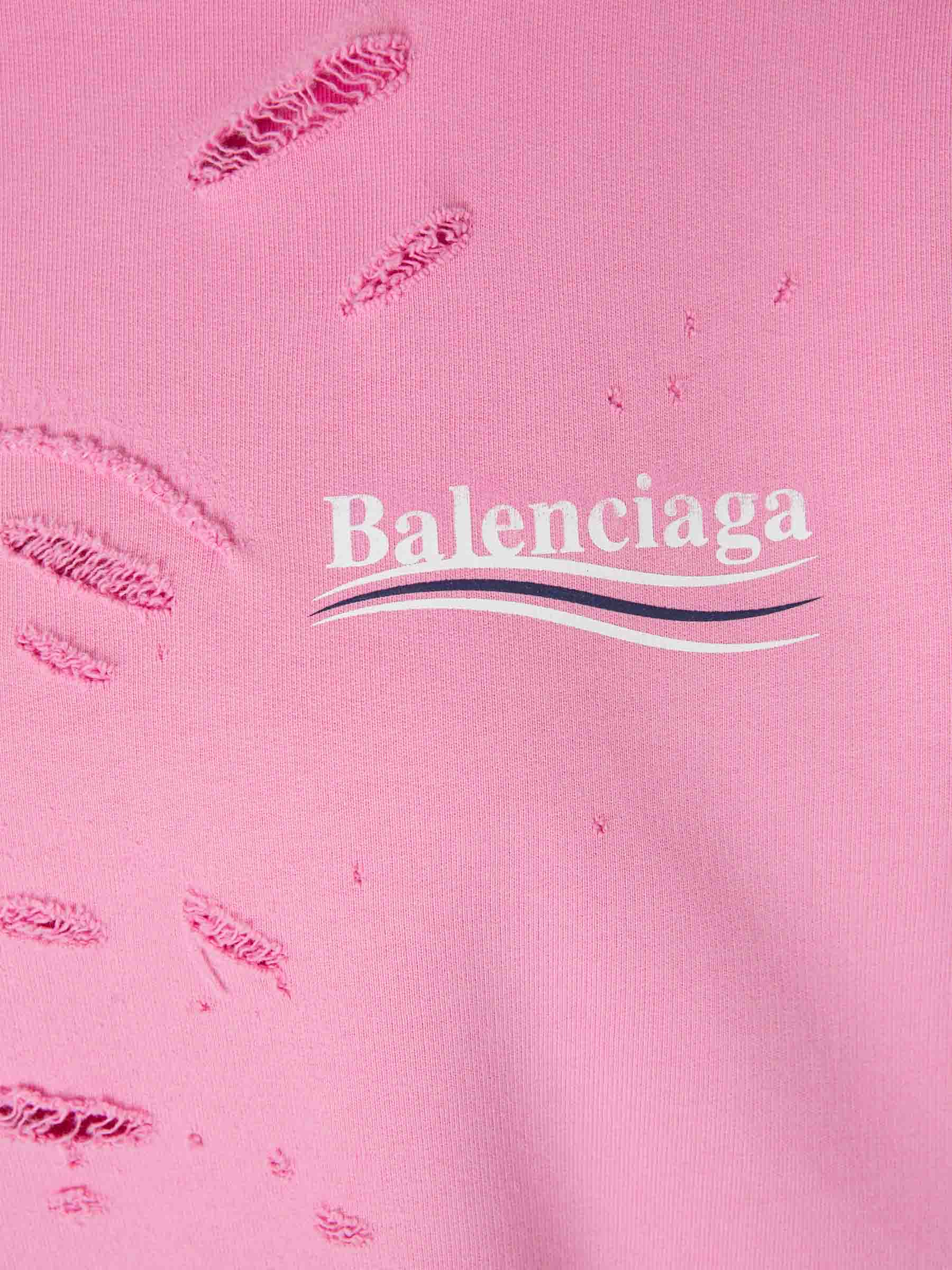 Outlet online Balenciaga Mujer Sudadera Layered Political Campaign color Rosa sku 715-000191 01 - Foto 4