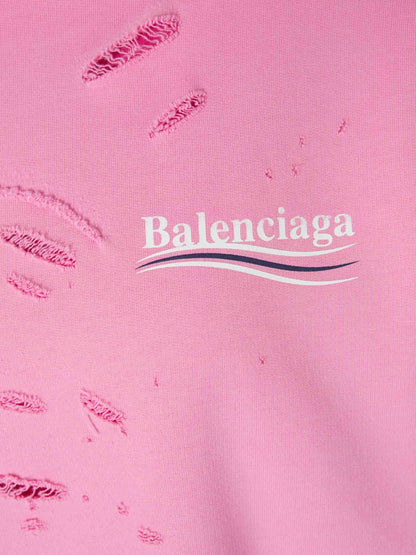 Outlet online Balenciaga Mujer Sudadera Layered Political Campaign color Rosa sku 715-000191 01 - Foto 4