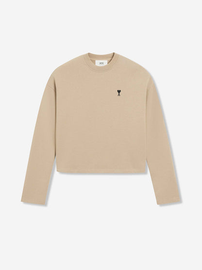 Outlet online Ami Paris Mujer Sudadera de cuello redondo color Beige sku 715-000210 01 - Foto 1