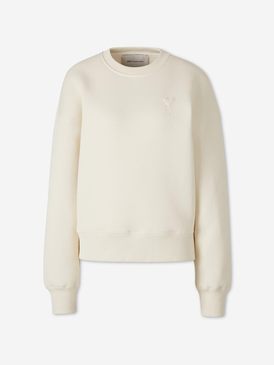 Outlet online Ami Paris Mujer Sudadera Cuello Redondo color Marfil sku 715-000239 01 - Foto 1