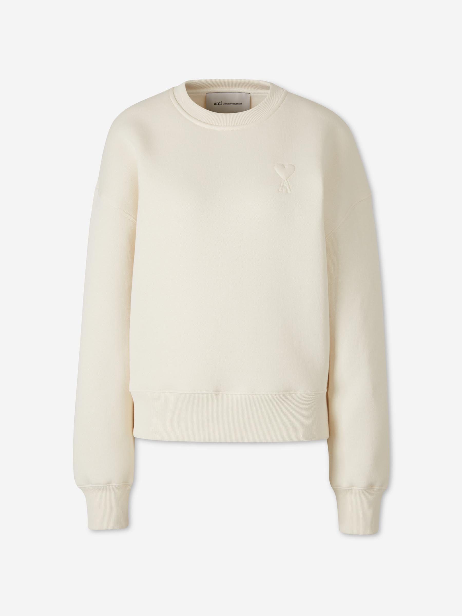 Outlet online Ami Paris Mujer Sudadera Cuello Redondo color Marfil sku 715-000239 01 - Foto 1